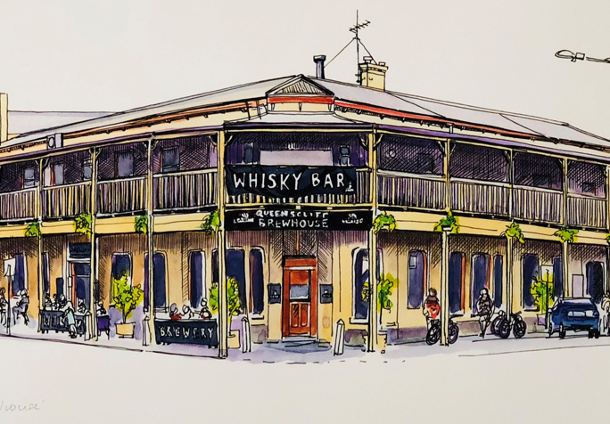 Helen Wilding Drawing Brewhouse Exterior