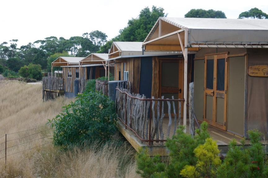 5109 Slumber Safari huts Werribee Open Range Zoo Slumber Safari huts from the outside. ZooNews WORZ 70